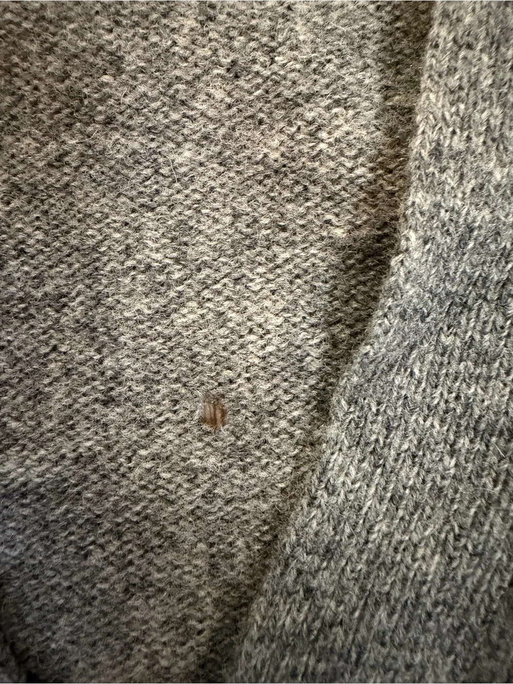 J. Crew Men's Grey and Brown Cardigan 100% Wool